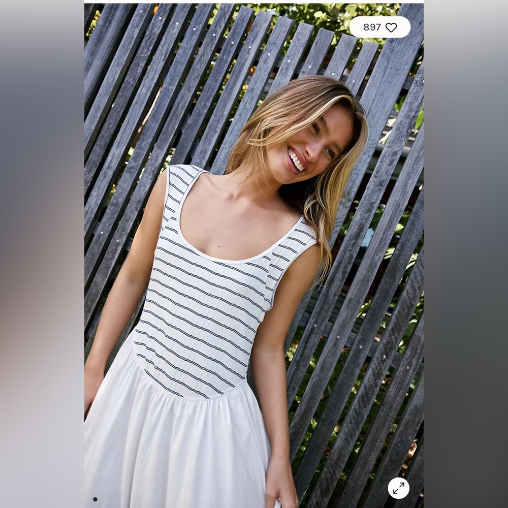 NWOT Free People Beach Alana Striped Open Back Midi